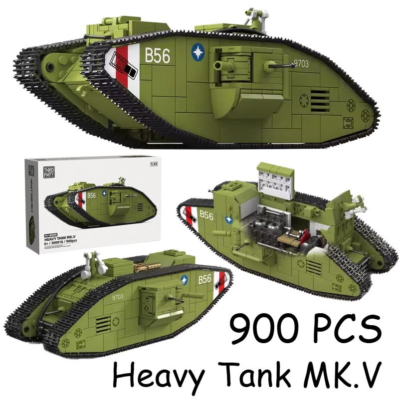 Lego Compatible Military Tank - Set di Costruzioni Carro Armato Pesante